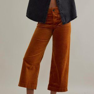 The Colette Cropped Corduroy Wide-Leg Trousers by Maeve